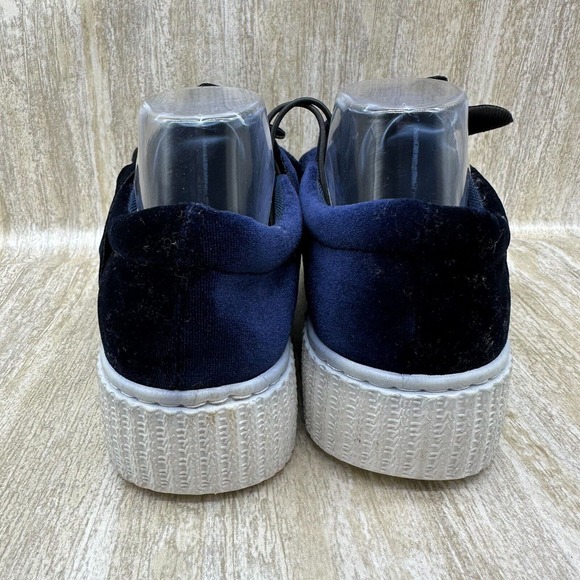 Pink‎ Label Sharon Dasher Loafers Woemens Size 6 Blue Velvet Shoes Slip On - Picture 5 of 12